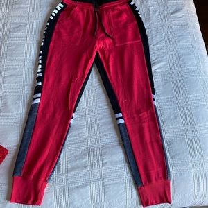 PINK black and red joggers